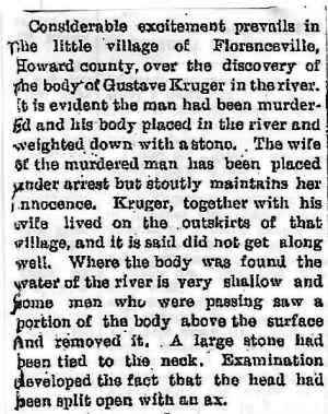 Gustave Kreuger Murder Elgin Echo Thursday May 7, 1903